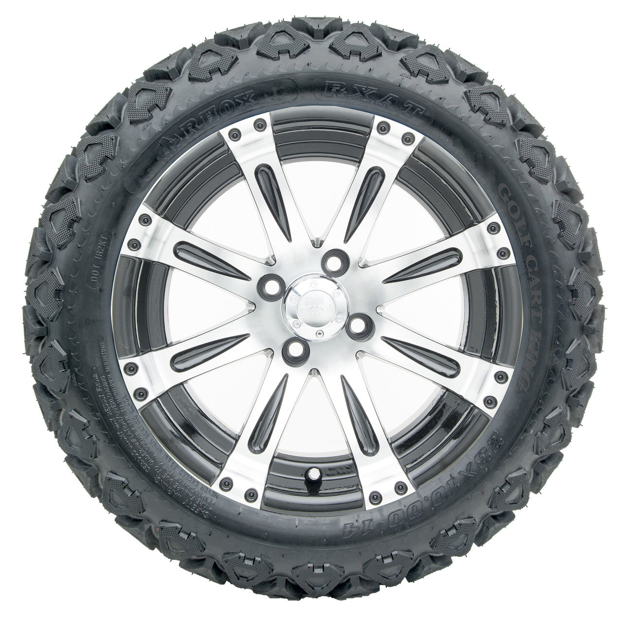 14" RHOX Vegas Machined Wheels and Lifted Tires Combo