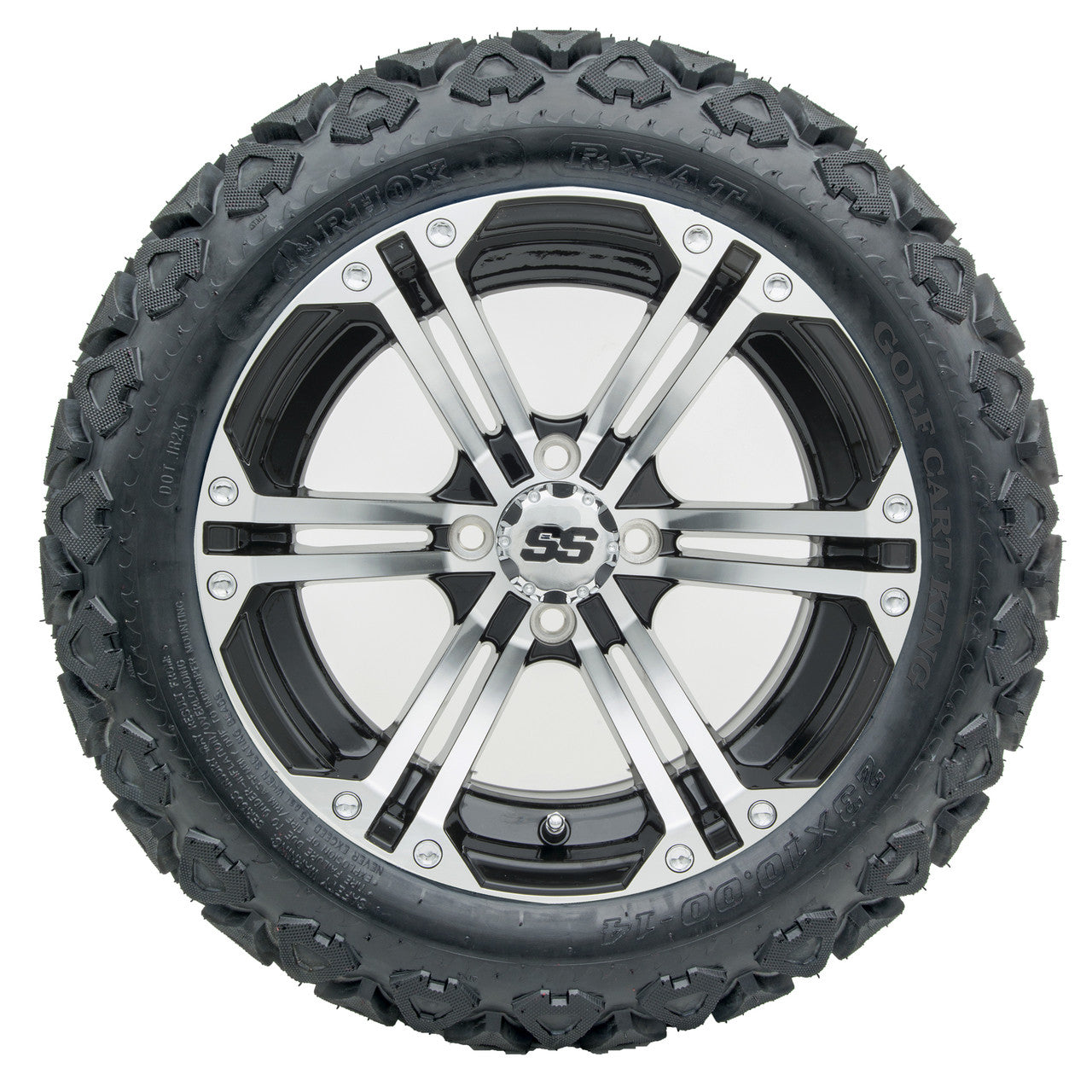 14" RHOX RX350 Machined Wheels and Lifted Tires Combo
