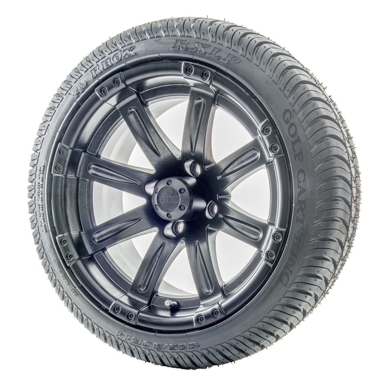 14" RHOX Vegas Matte Black Wheels and LowPro Tires Combo