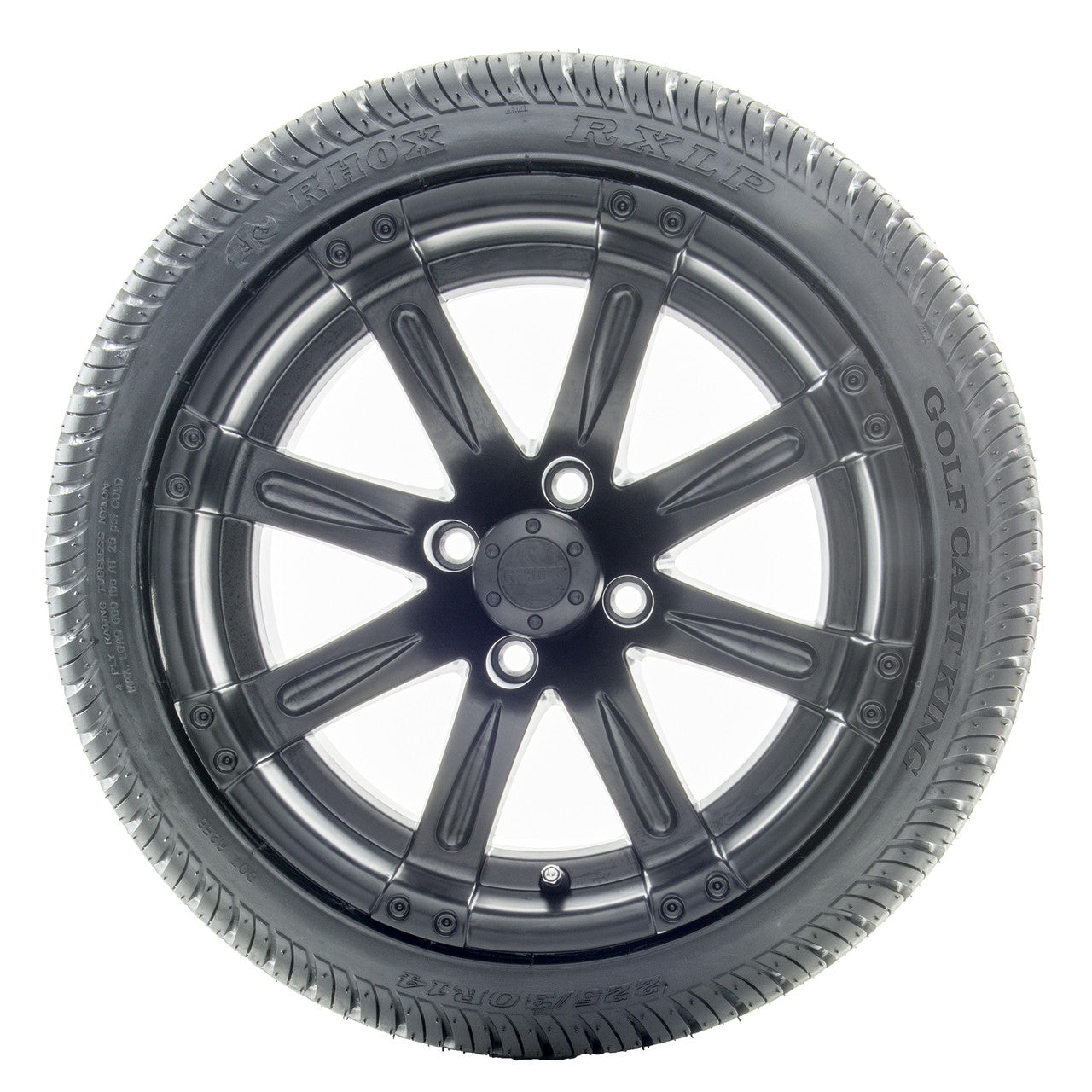 14" RHOX Vegas Matte Black Wheels and LowPro Tires Combo