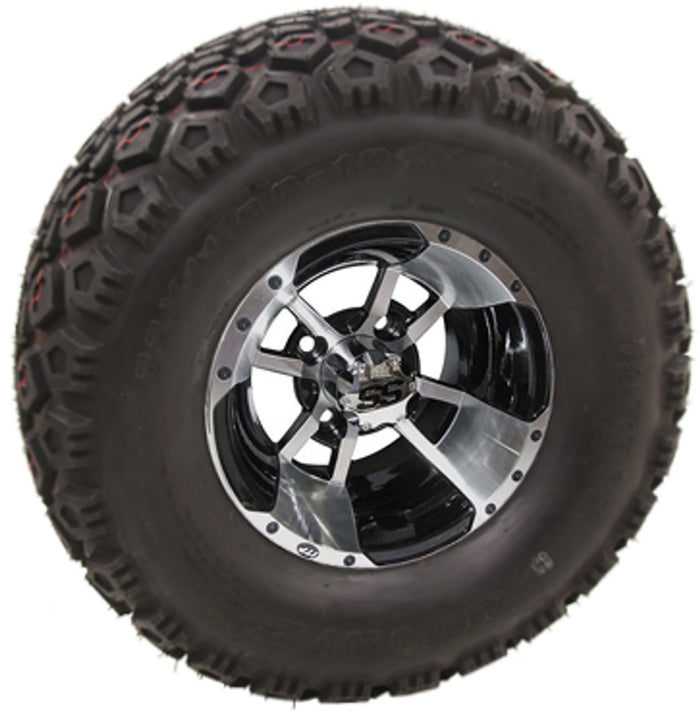 ITP 10" SS112 Machined Black Wheels with Lifted Tire Options Combo