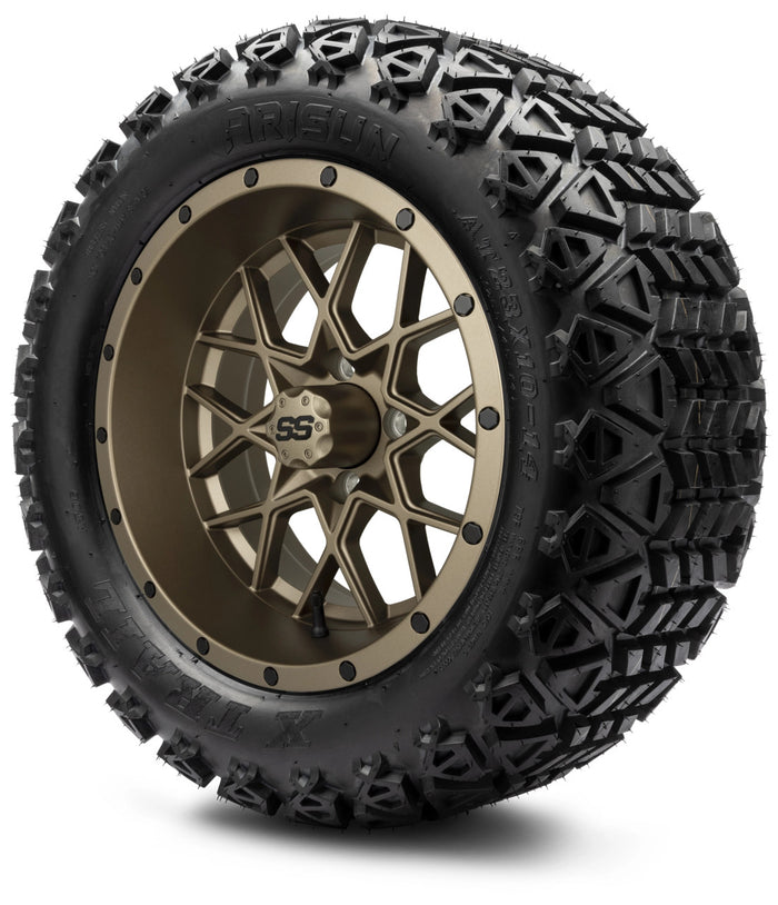 MODZ® 14" Vortex Matte Bronze - Lifted Tires and Wheels Combo