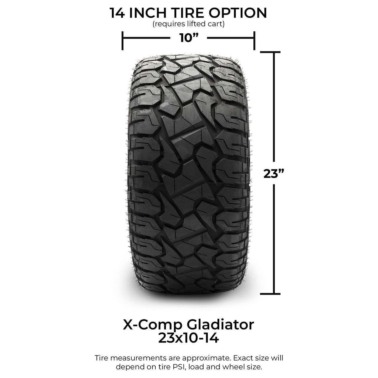 MODZ® 14" Vampire Machined Black Lifted Tire and Wheel Combo