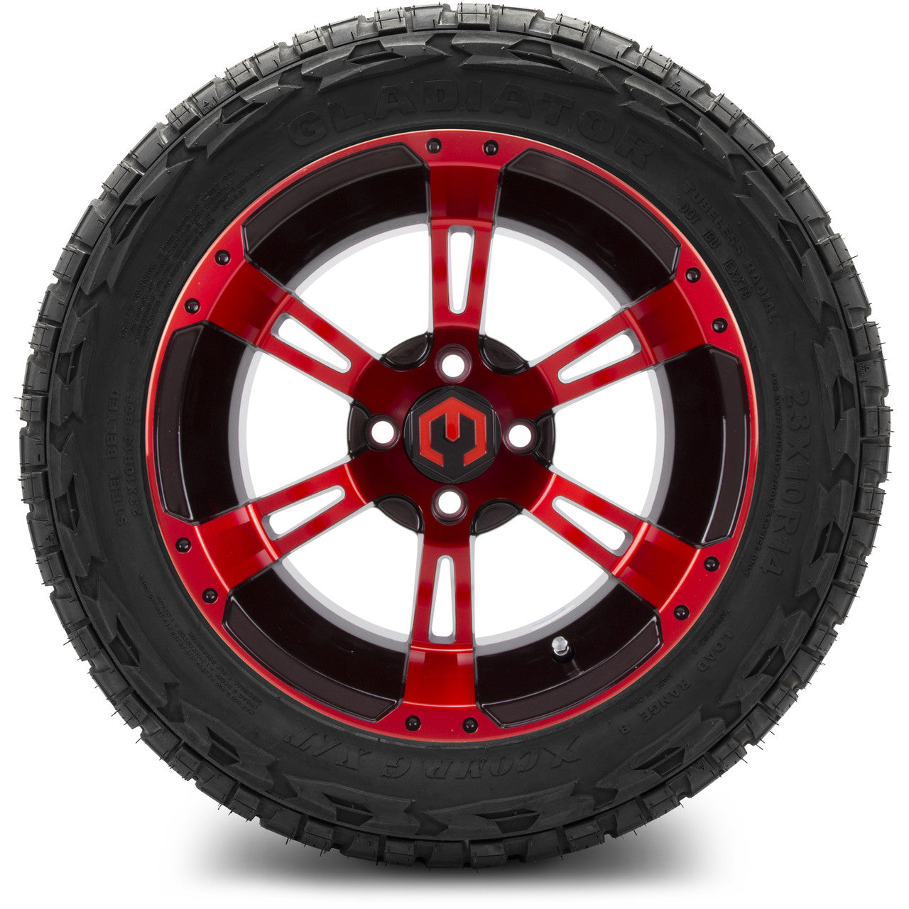 MODZ® 14" Ambush Red and Black - Lifted Tires and Wheels Combo