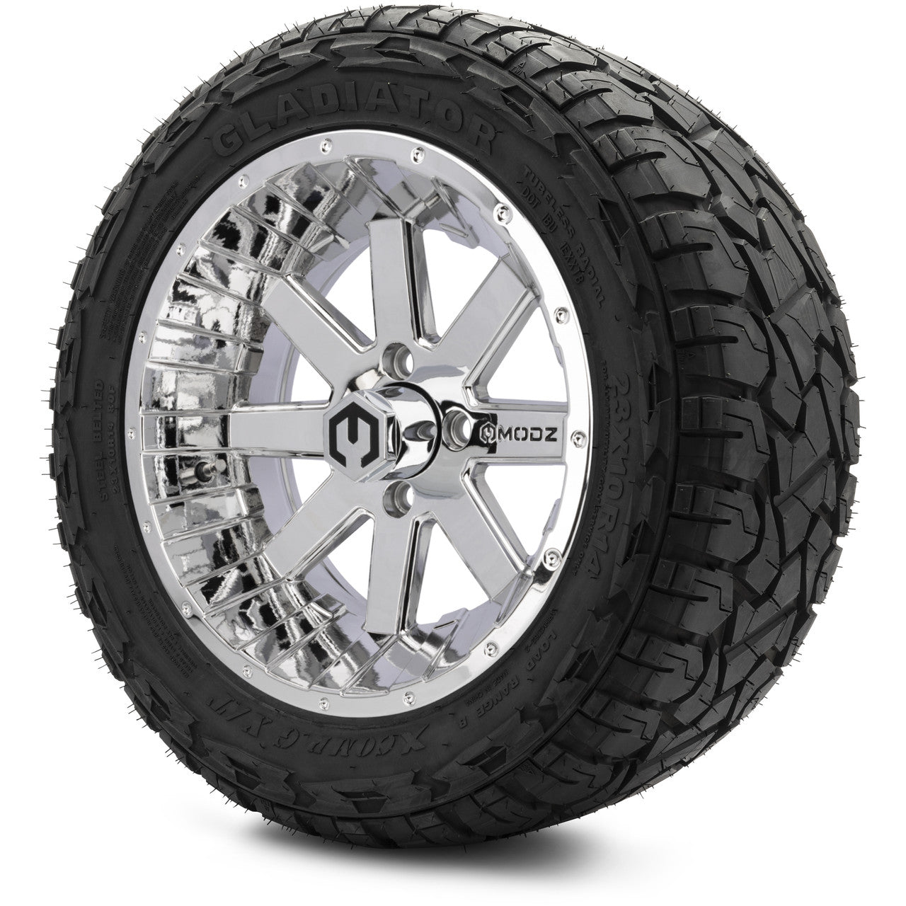 MODZ® 14" Assault Chrome - Lifted Tires and Wheels Combo