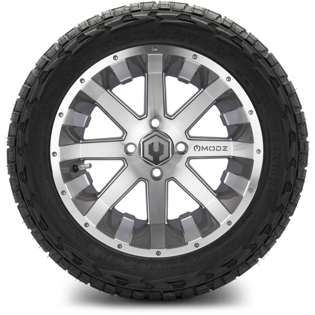 MODZ® 14" Assault Machined Gunmetal - Lifted Tires and Wheels Combo