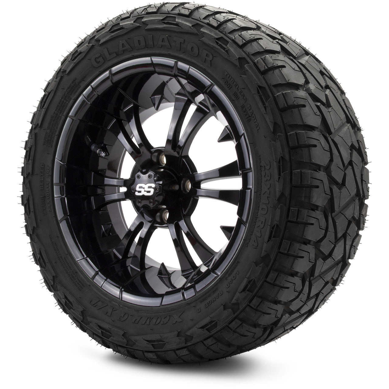 MODZ® 14" Vampire Glossy Black - Lifted Tires and Wheels Combo