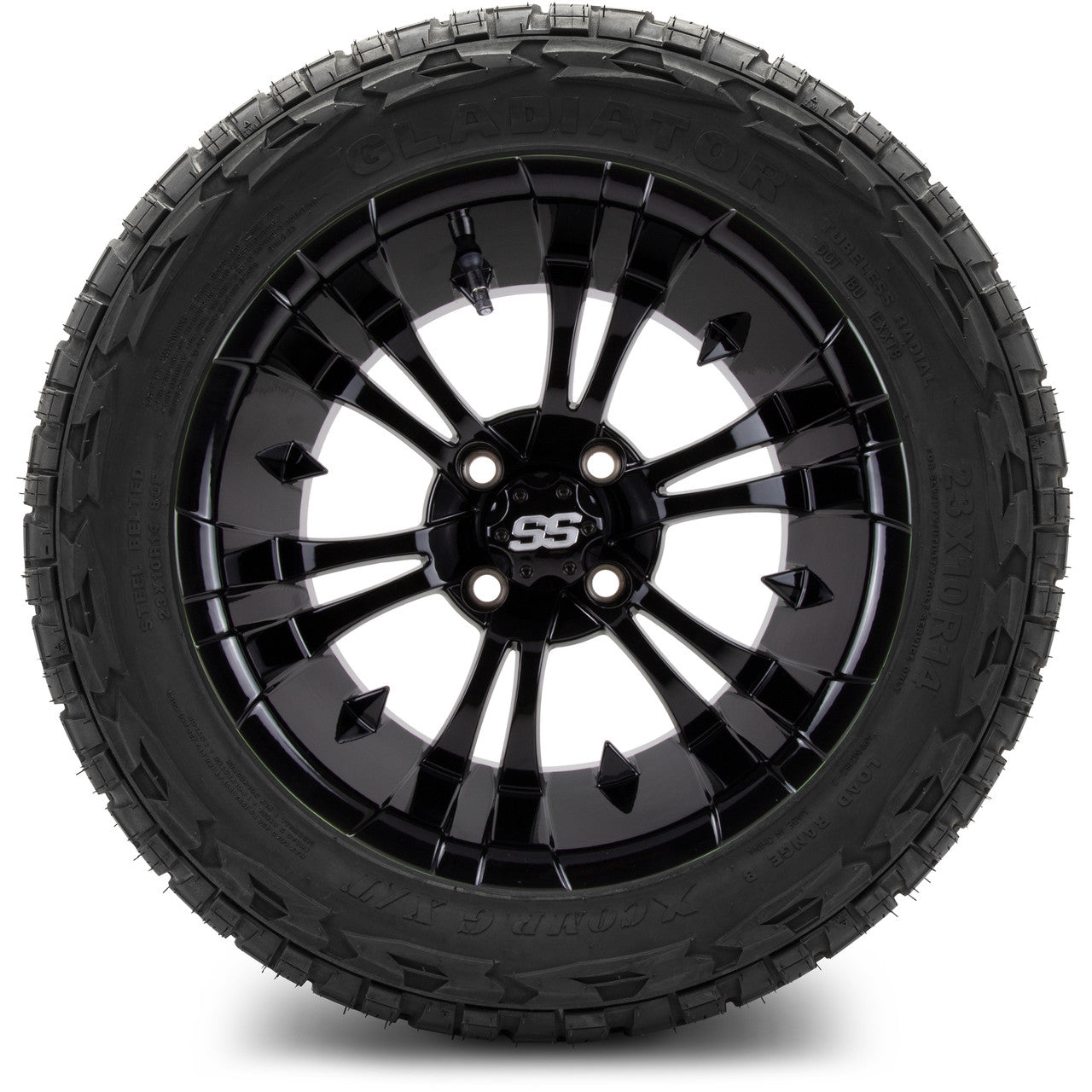 MODZ® 14" Vampire Glossy Black - Lifted Tires and Wheels Combo