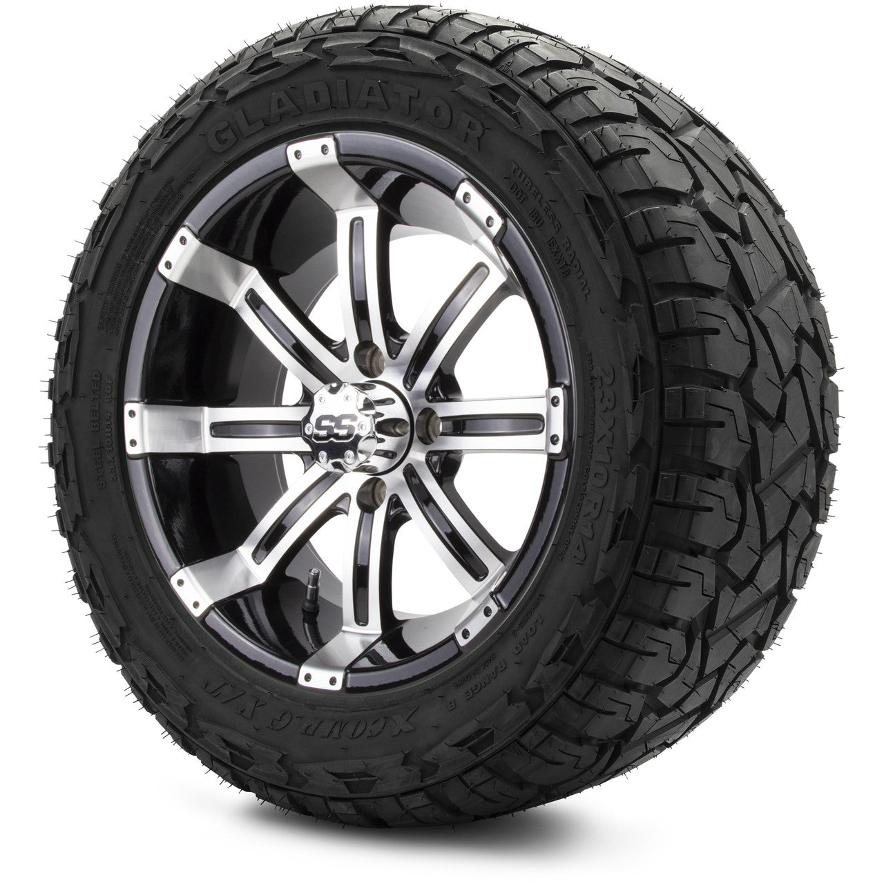 MODZ® 14" Tempest Machined Black - Lifted Tires and Wheels Combo
