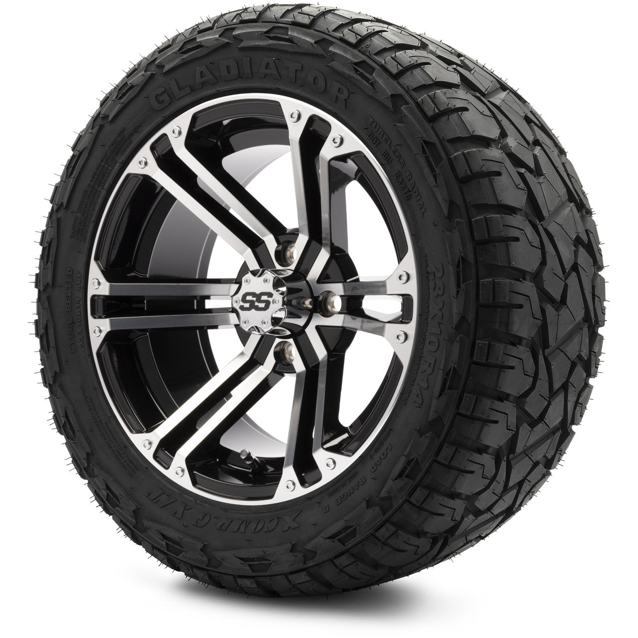 MODZ® 14" Enforcer Machined Black - Lifted Tires and Wheels Combo