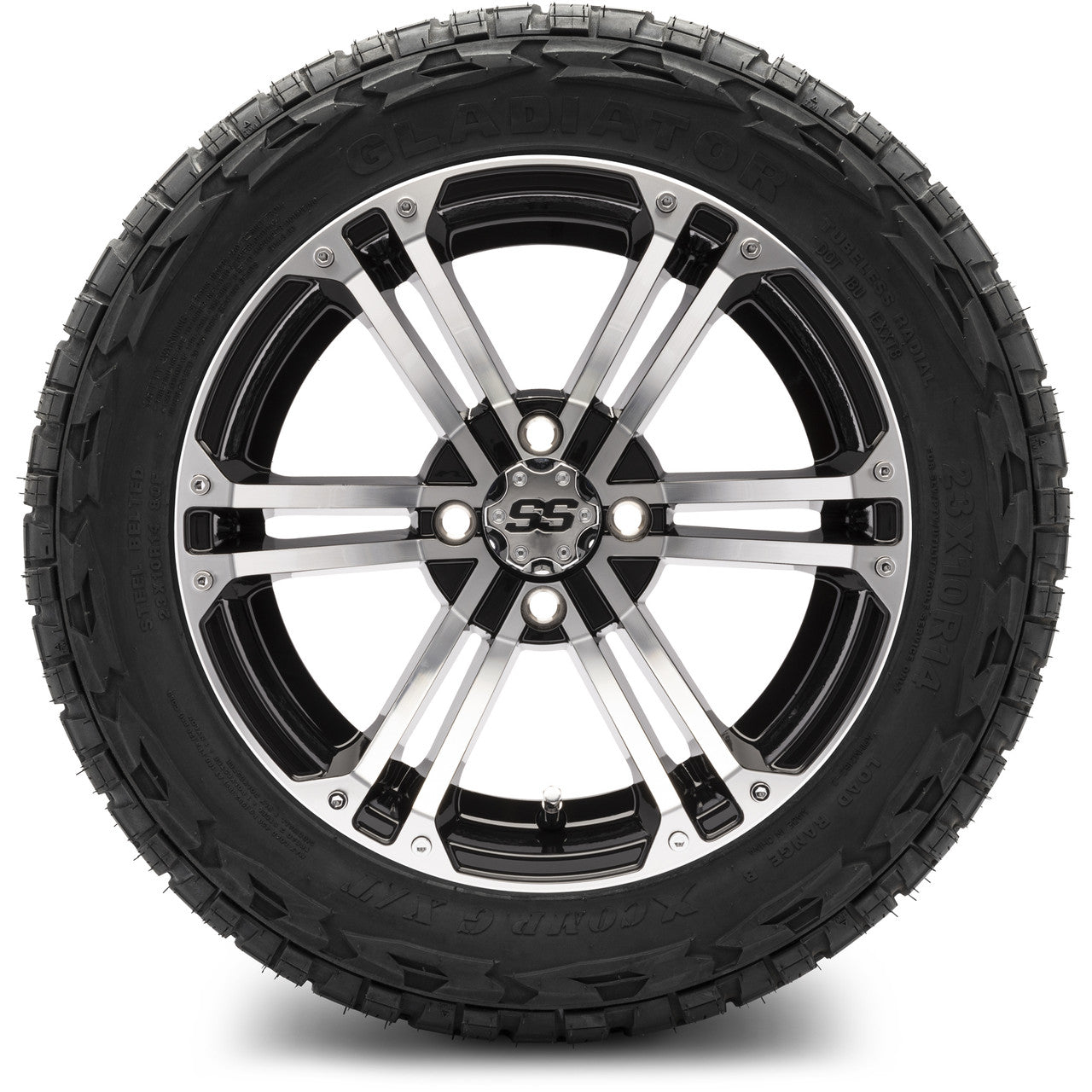 MODZ® 14" Enforcer Machined Black - Lifted Tires and Wheels Combo