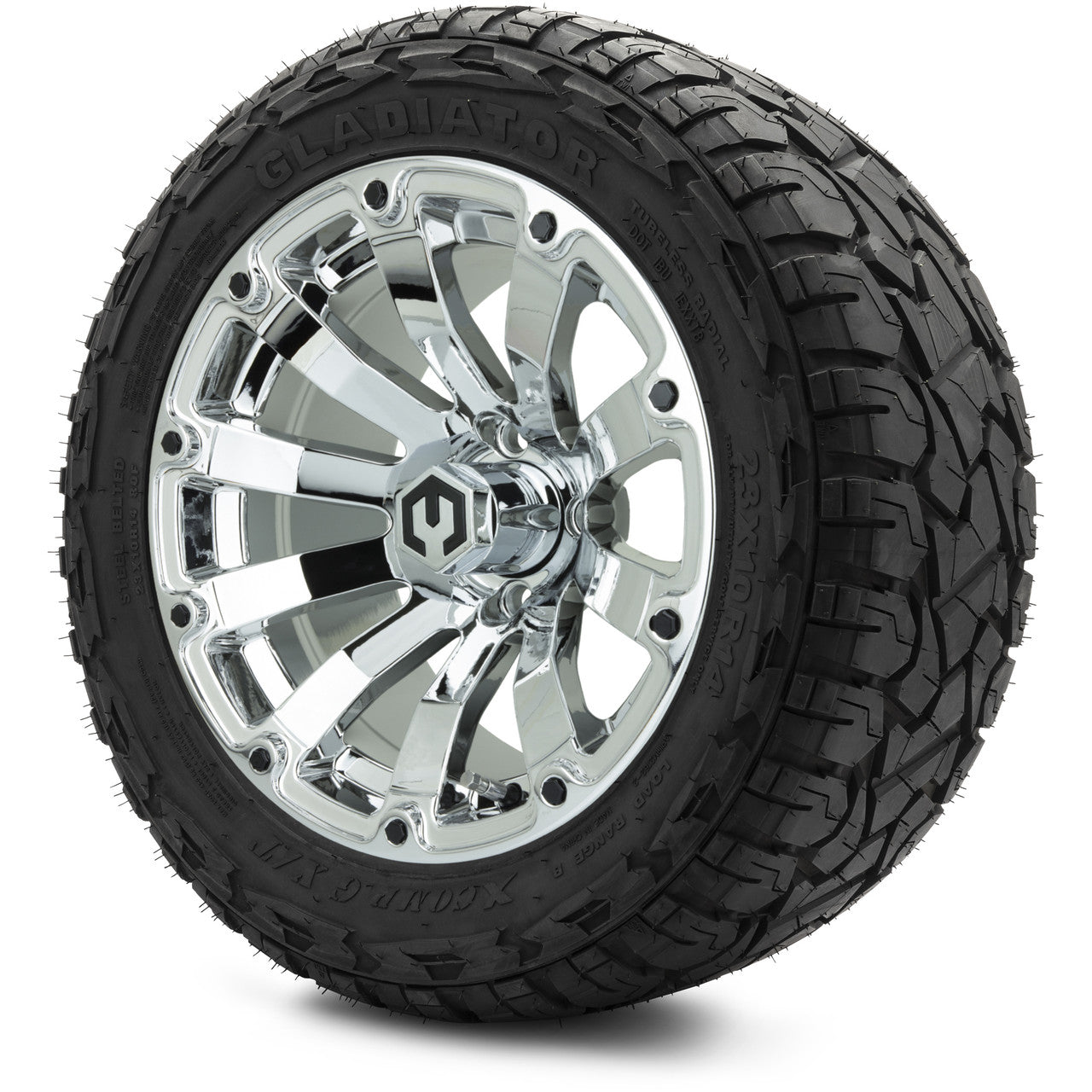 MODZ® 14" Bomber Chrome - Lifted Tires and Wheels Combo