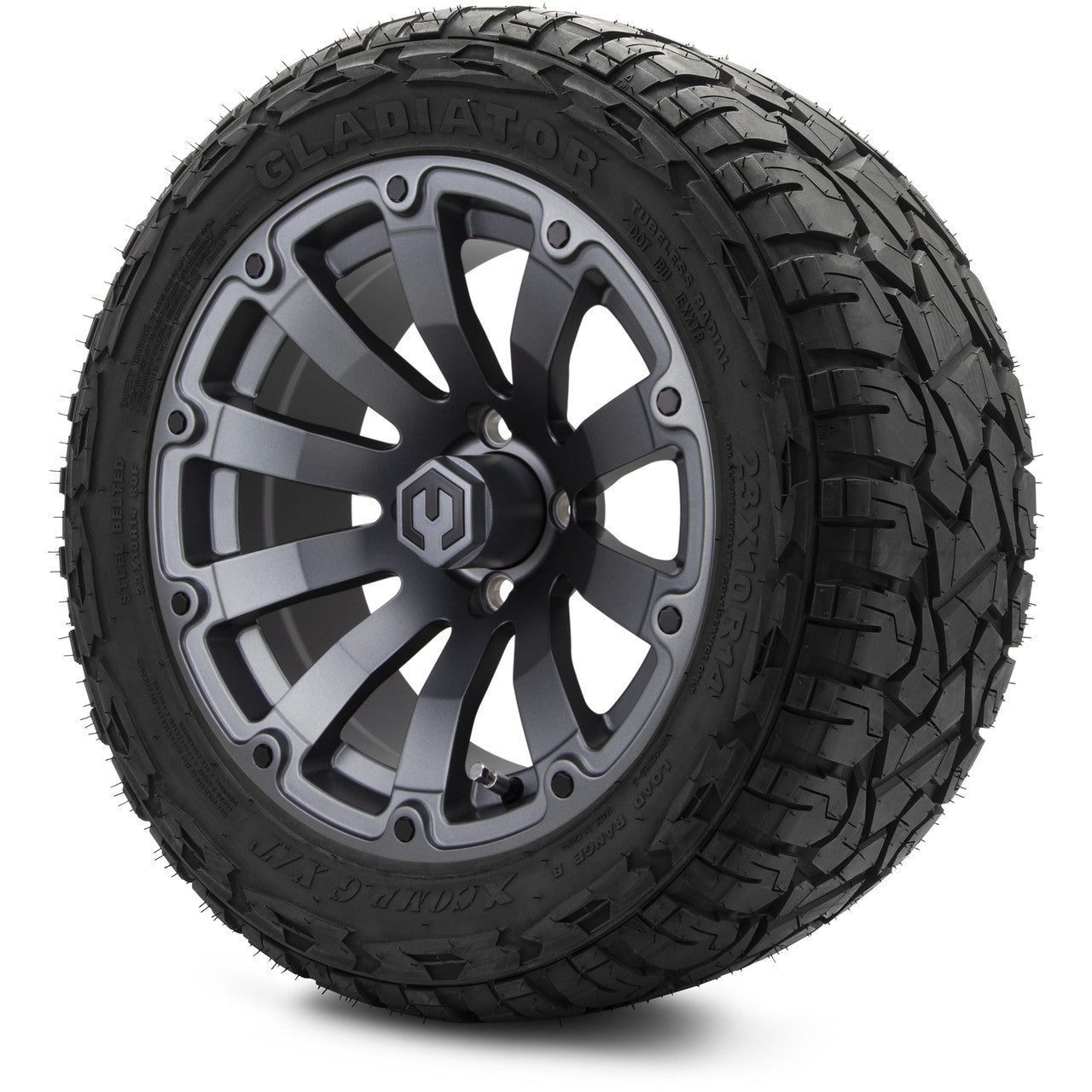 MODZ® 14" Bomber Matte Gunmetal - Lifted Tires and Wheels Combo