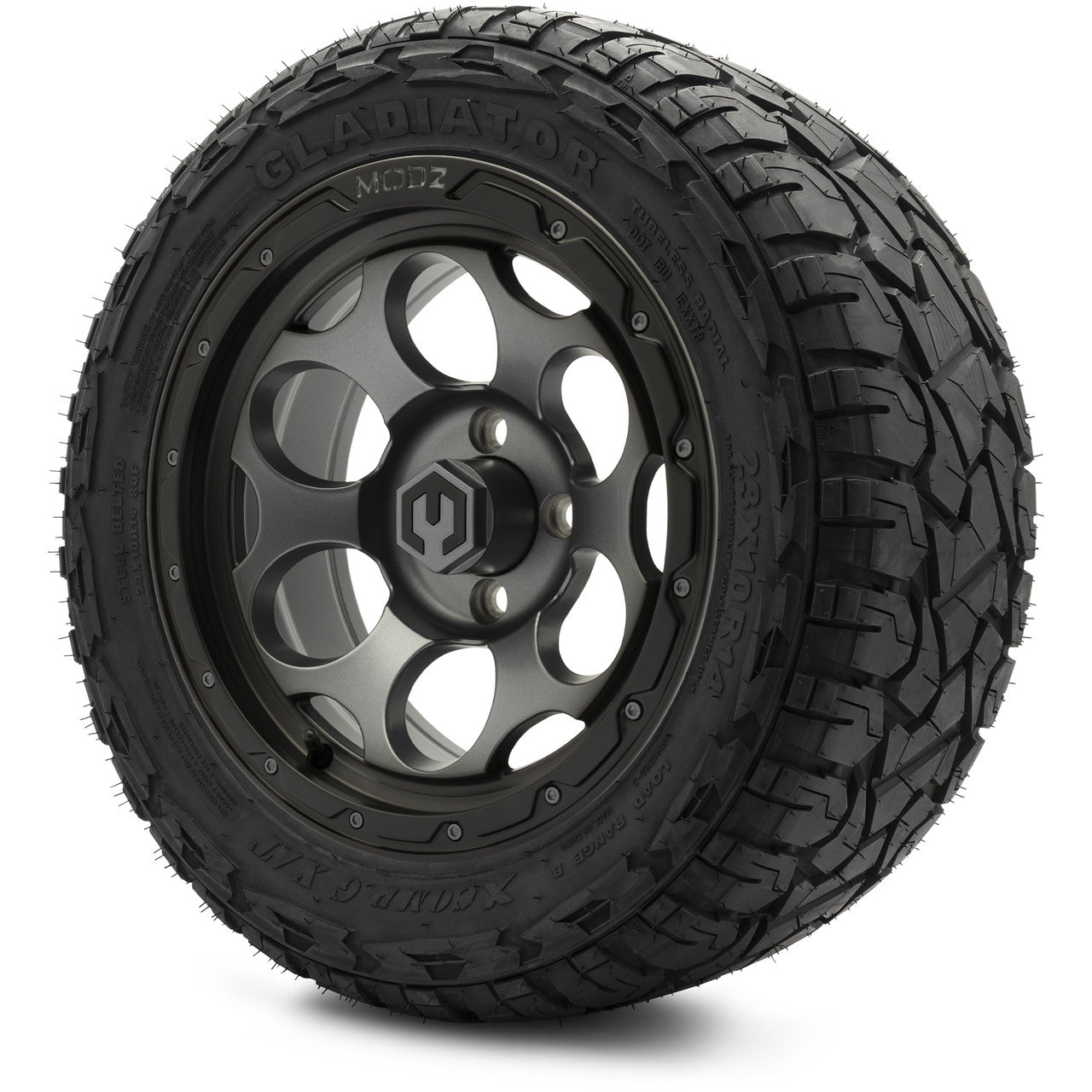 MODZ® 14" Militia Matte Gunmetal - Lifted Tires and Wheels Combo