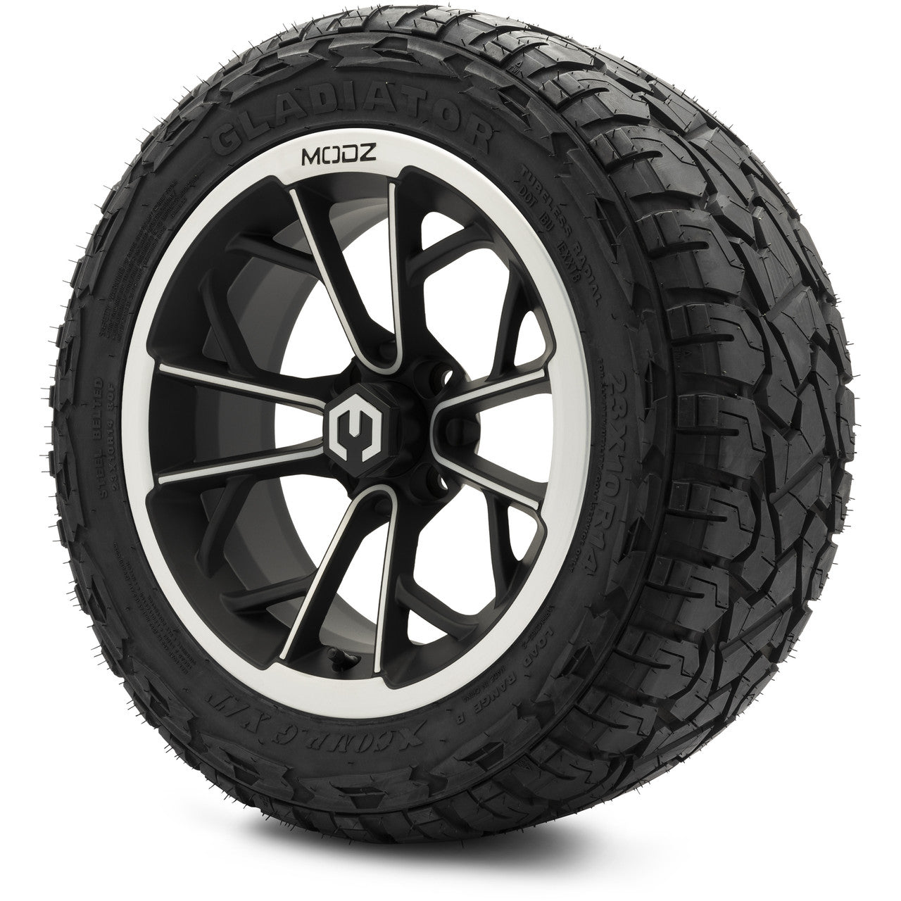 MODZ® 14" Havoc Machined Matte Black - Lifted Tires and Wheels Combo