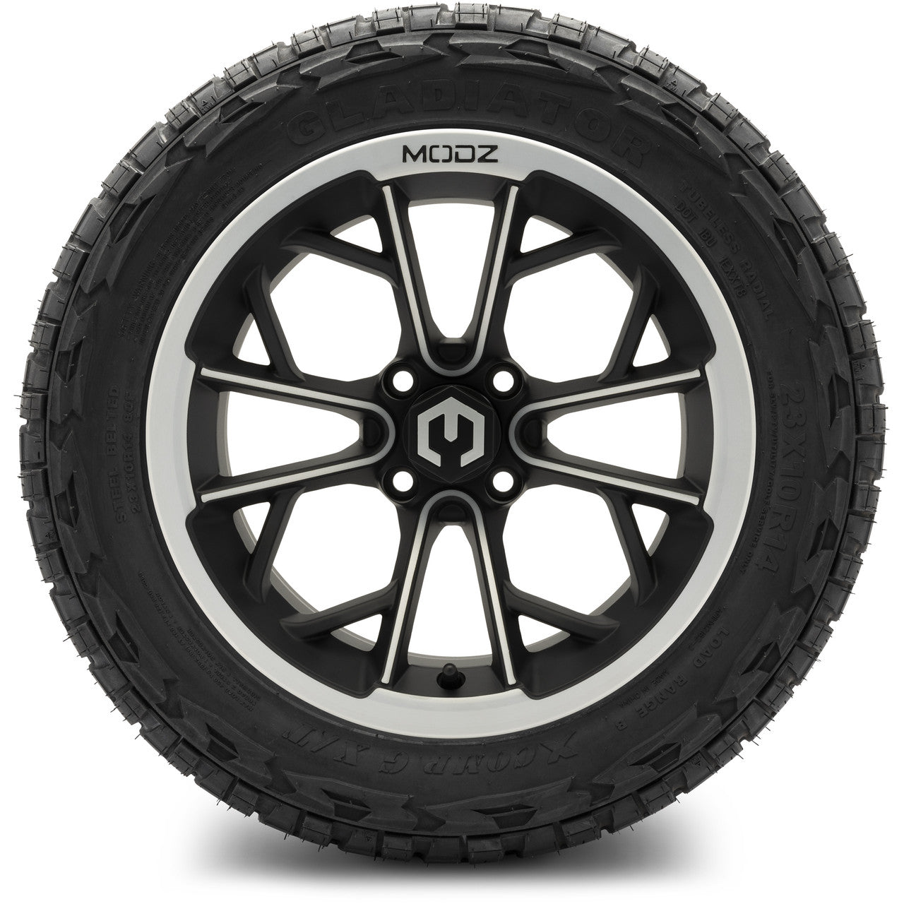 MODZ® 14" Havoc Machined Matte Black - Lifted Tires and Wheels Combo