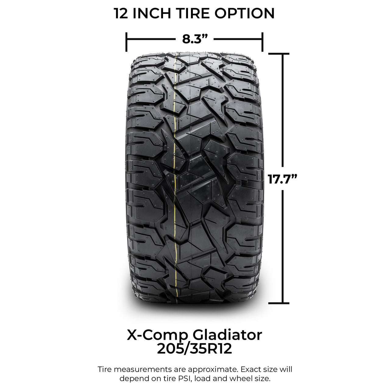 MODZ® 12" Assault Machined Black - LowPro Tires and Wheels Combo