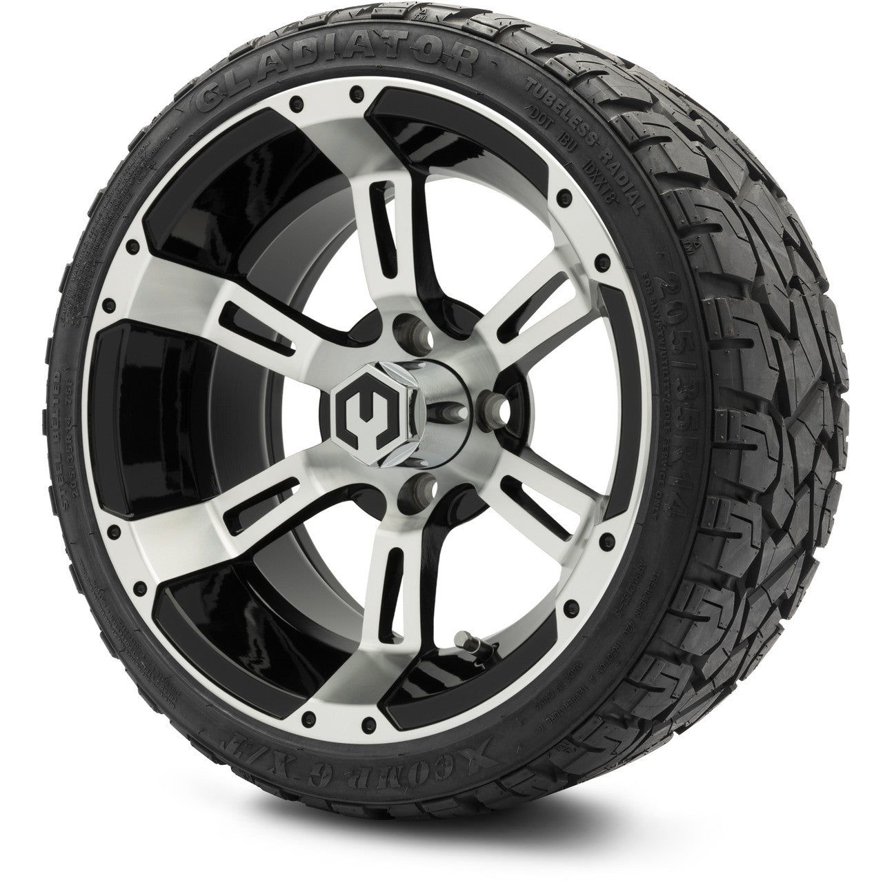 MODZ® 14" Ambush Machined Black - LowPro Street Tire and Wheels Combo