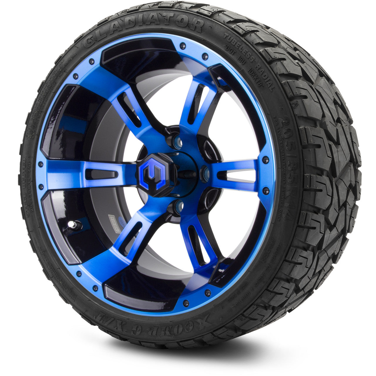 MODZ® 14" Ambush Blue and Black - Low Profile Tires and Wheels Combo