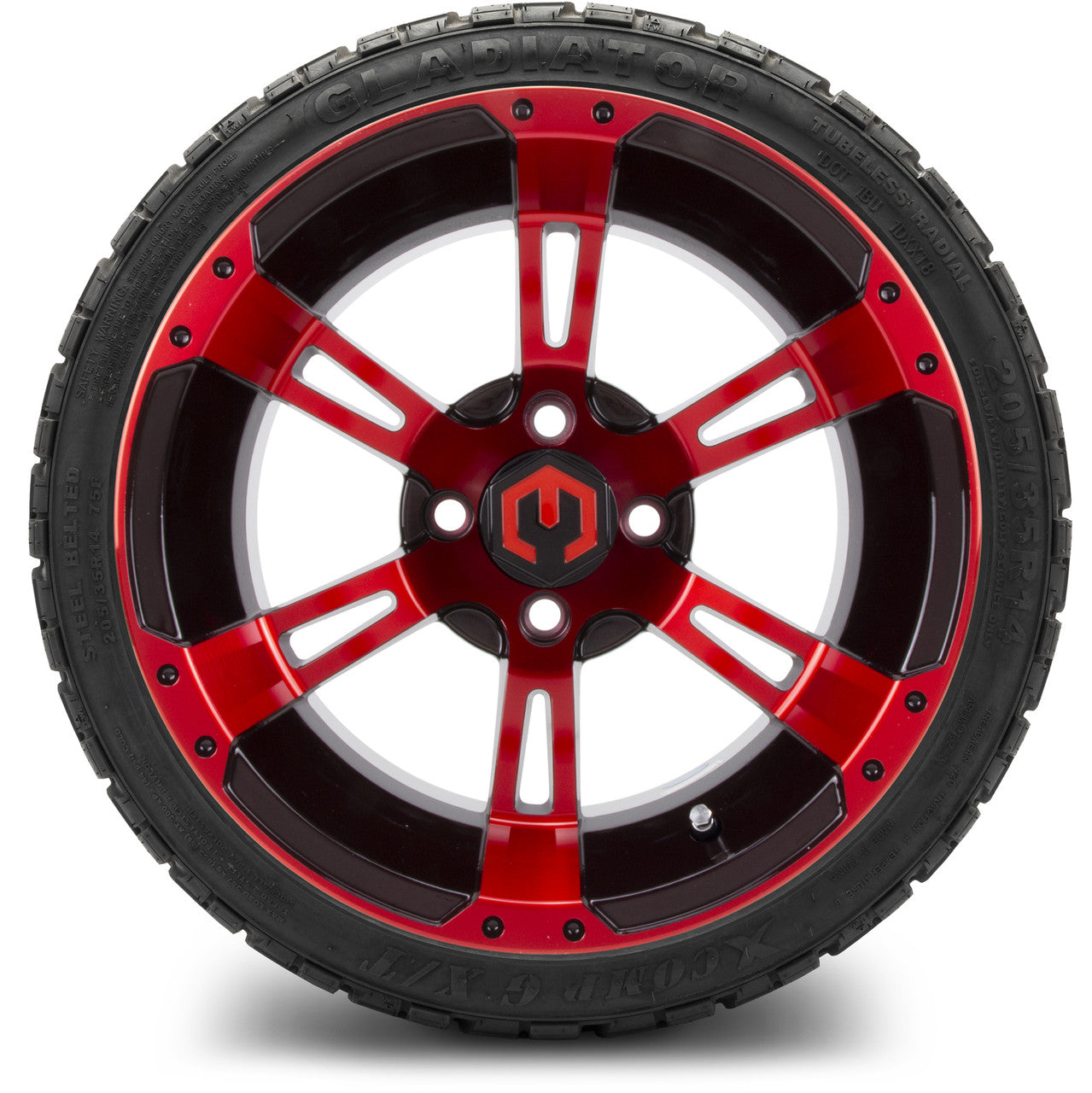 MODZ® 14" Ambush Red and Black - Low Profile Tires and Wheels Combo