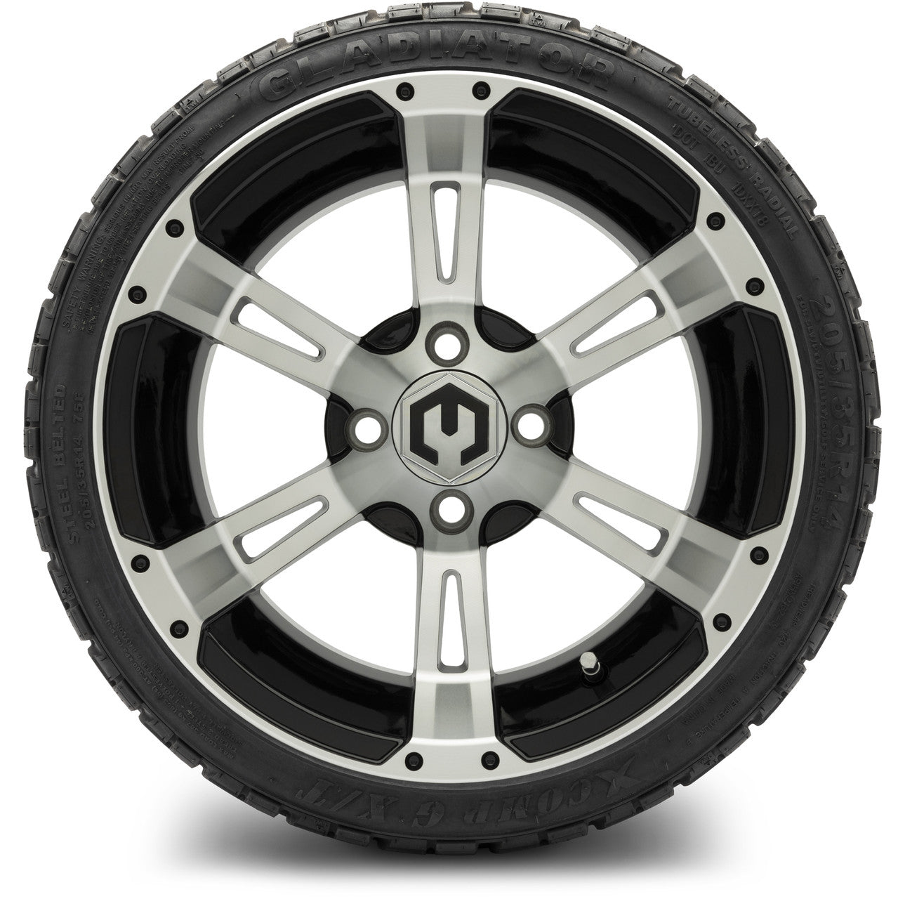 MODZ® 14" Ambush Machined Black - LowPro Street Tire and Wheels Combo