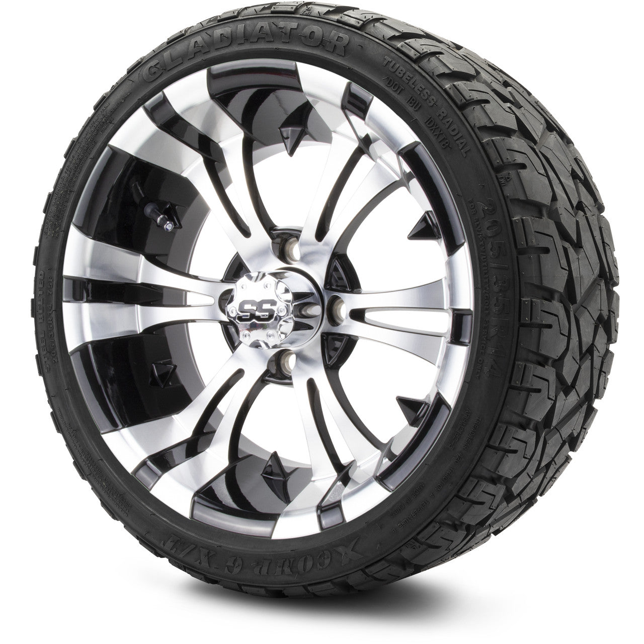 MODZ® 14" Vampire Machined Black Low Profile Tire and Wheel Combo