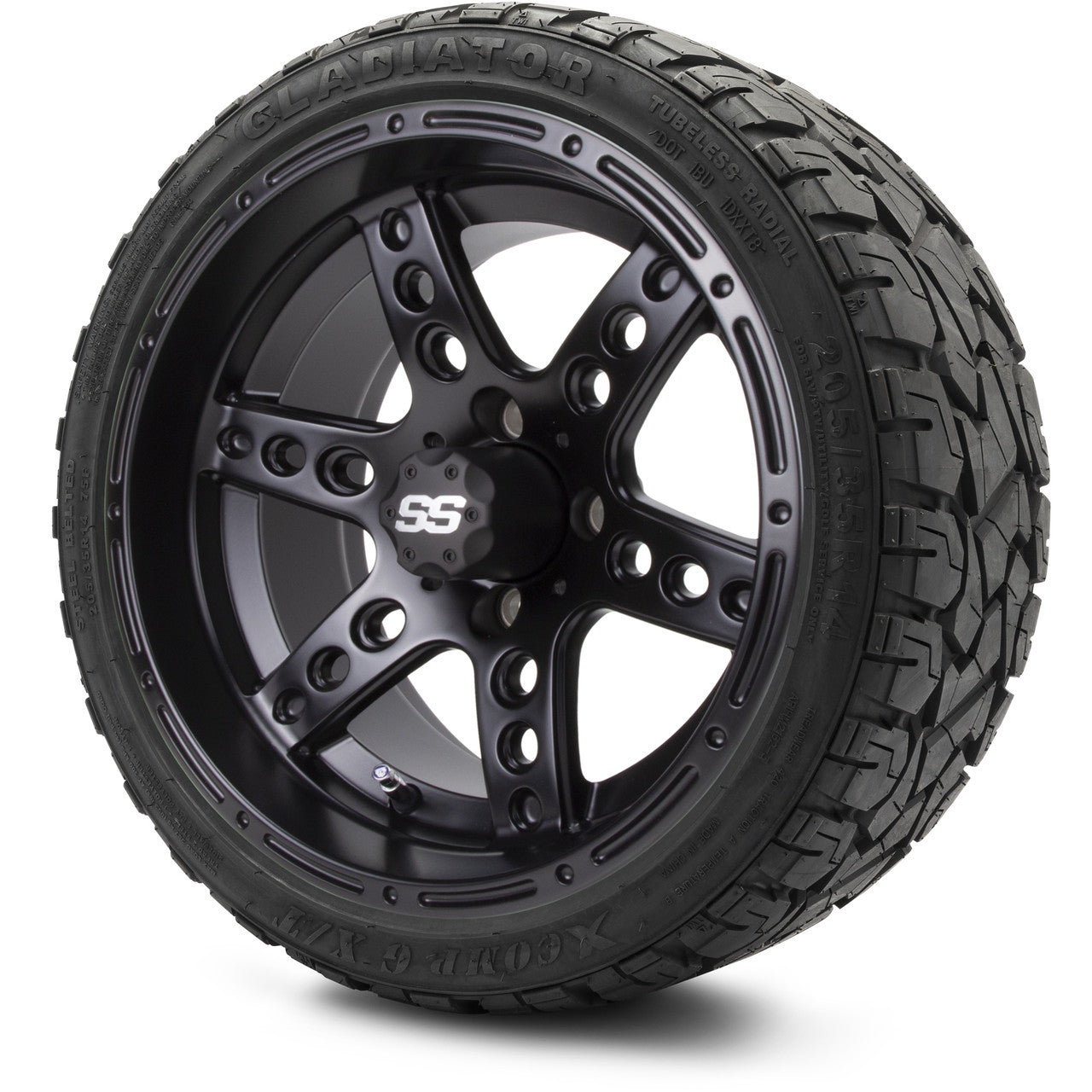 MODZ® 14" Reef Matte Black Low Profile Tires and Wheels Combo