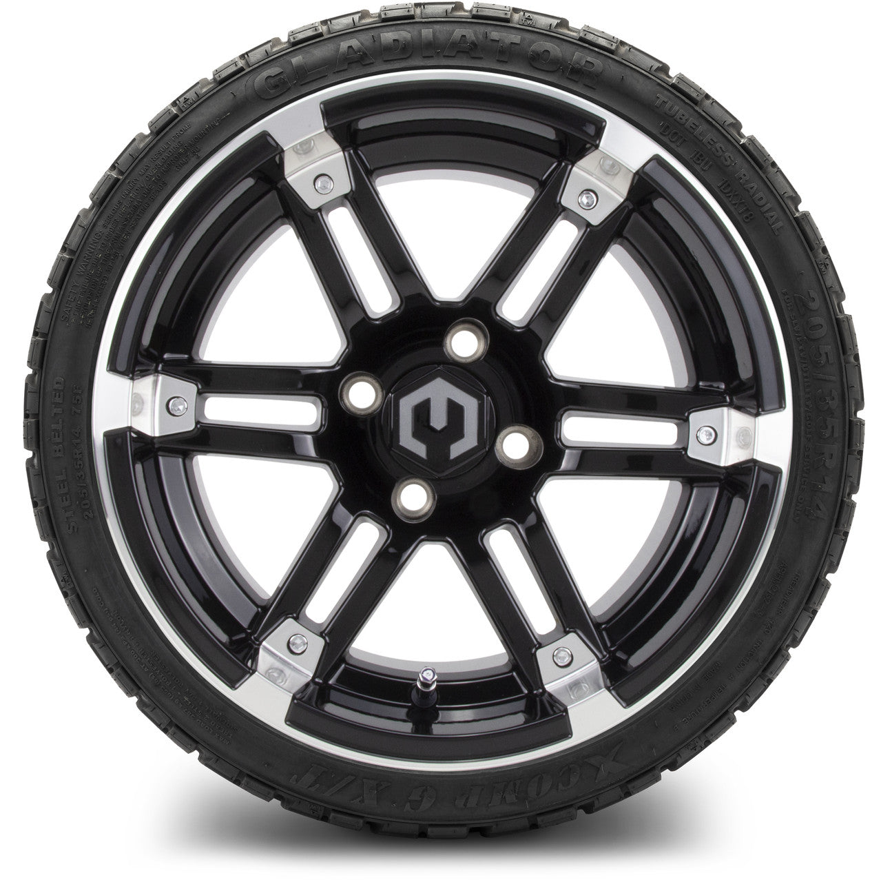 MODZ® 14" Aftershock Machined Black - Low Profile Tires and Wheels Combo