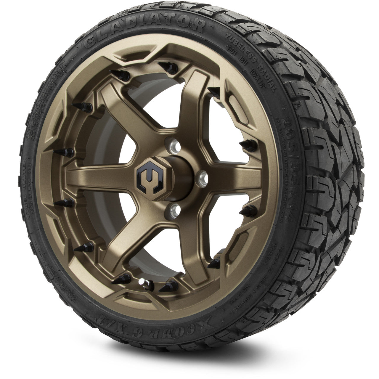 MODZ® 14" Gladiator Matte Bronze - LowPro Street Tire and Wheels Combo