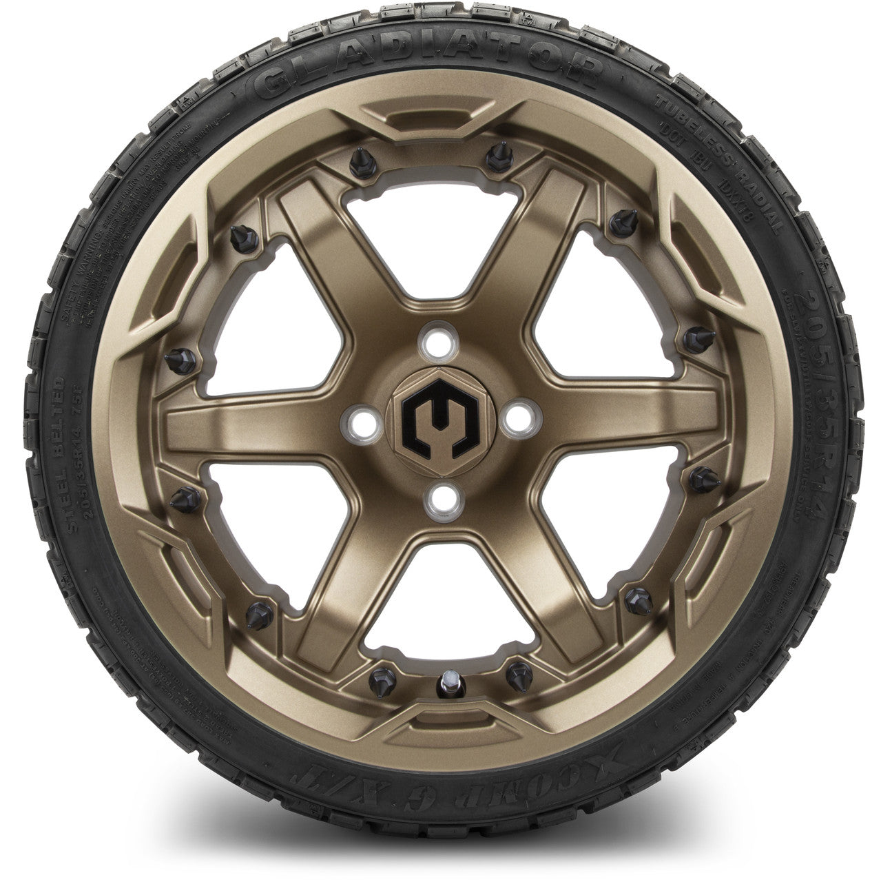 MODZ® 14" Gladiator Matte Bronze - LowPro Street Tire and Wheels Combo