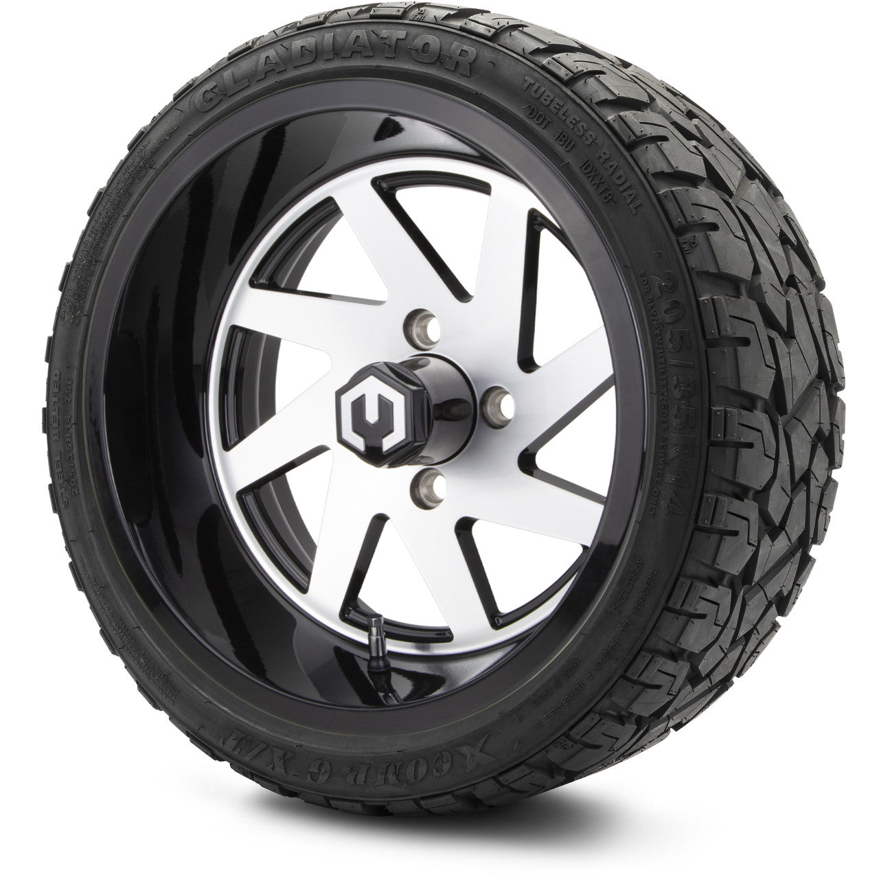 MODZ® 14" Fury Machined Black - LowPro Street Tire and Wheels Combo
