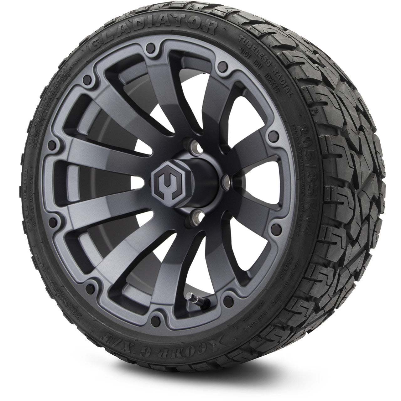 MODZ® 14" Bomber Matte Gunmetal - LowPro Street Tire and Wheels Combo