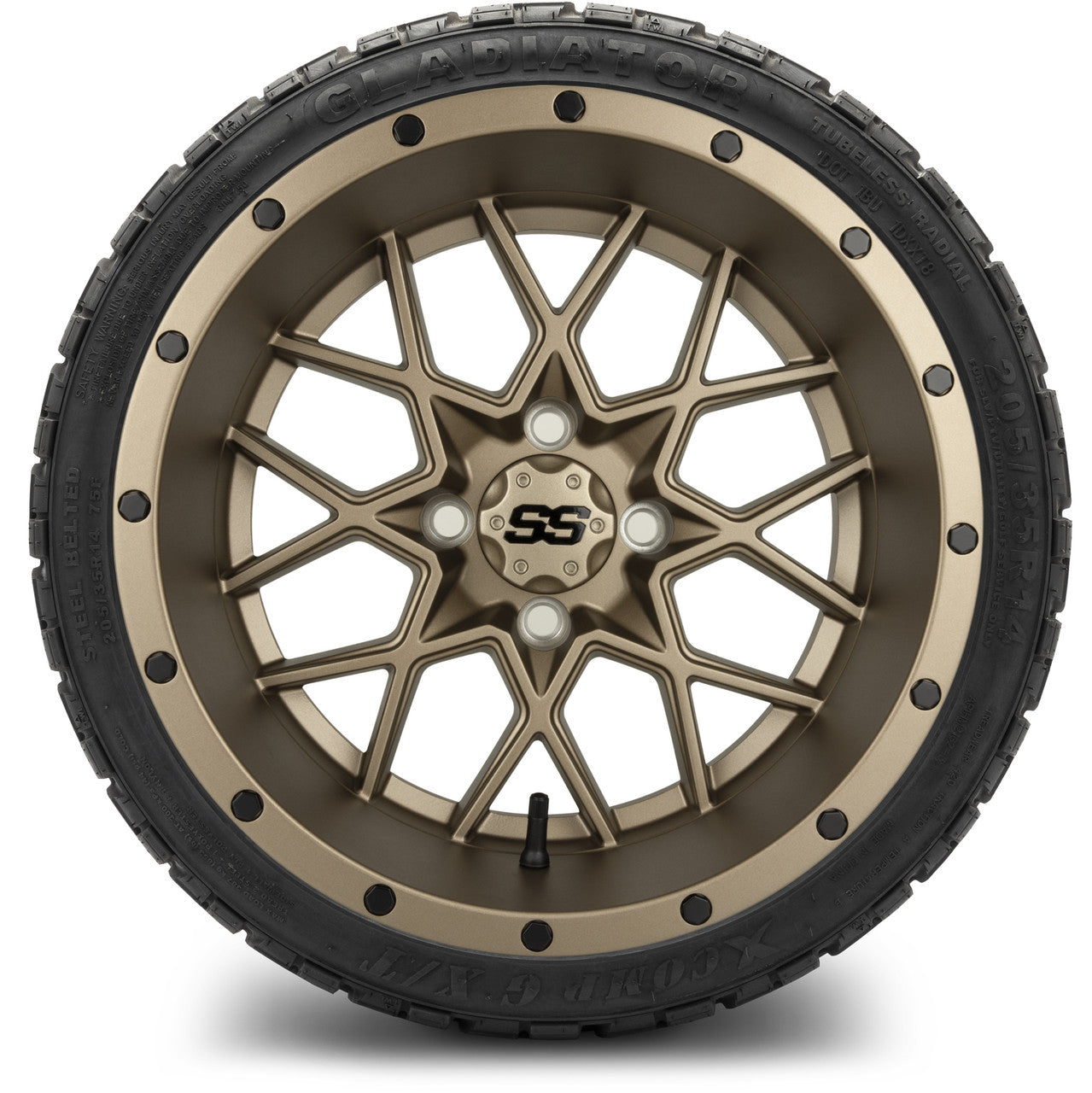 MODZ® 14" Vortex Matte Bronze - LowPro Street Tire and Wheels Combo
