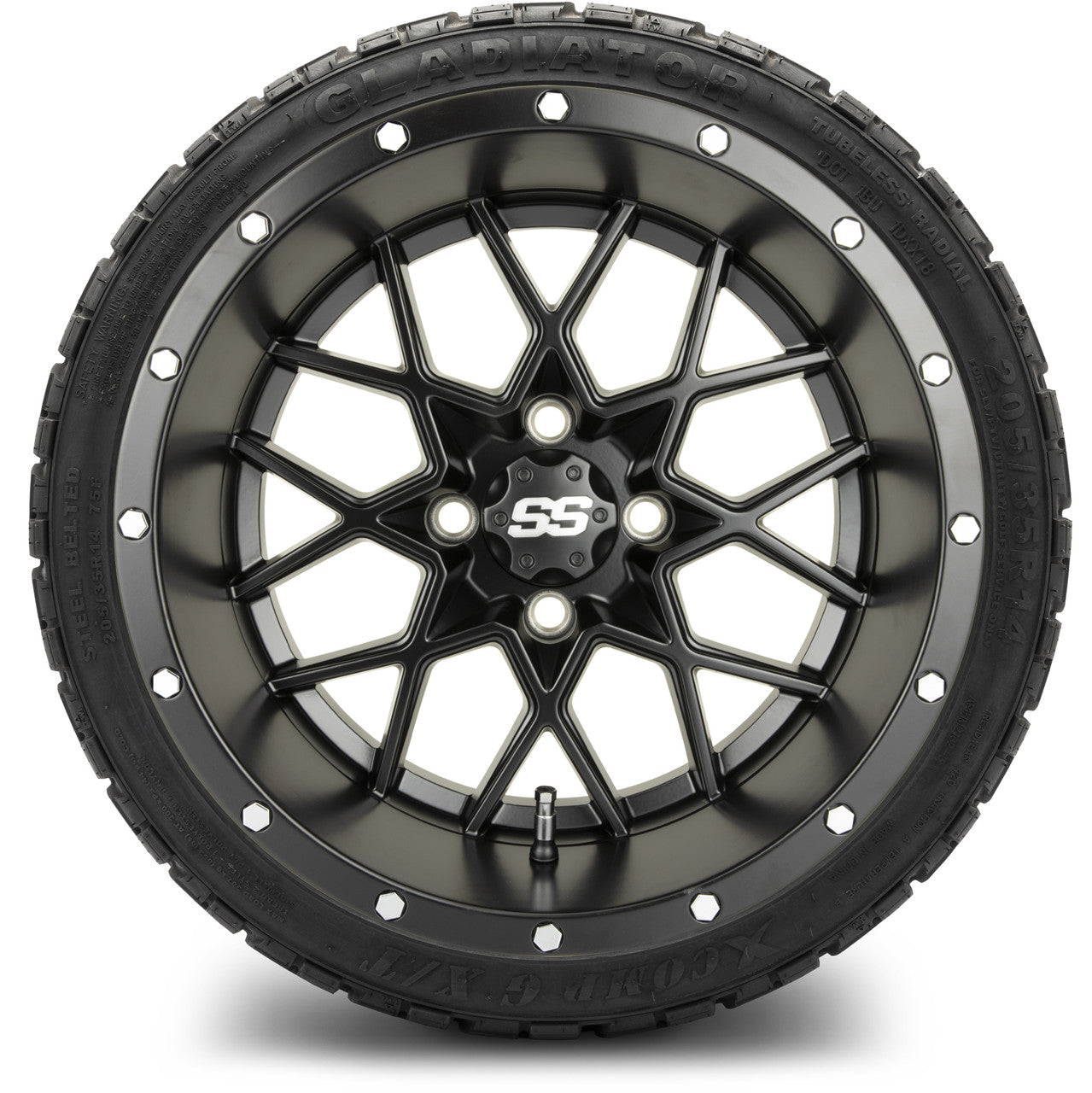 MODZ® 14" Vortex Matte Black - LowPro Street Tire and Wheels Combo