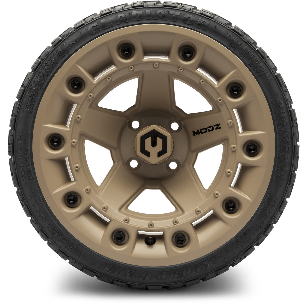 MODZ® 14" Defender Sand - LowPro Street Tire and Wheels Combo
