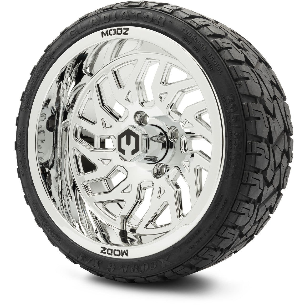 MODZ® 14" Carnage Chrome - LowPro Street Tire and Wheels Combo
