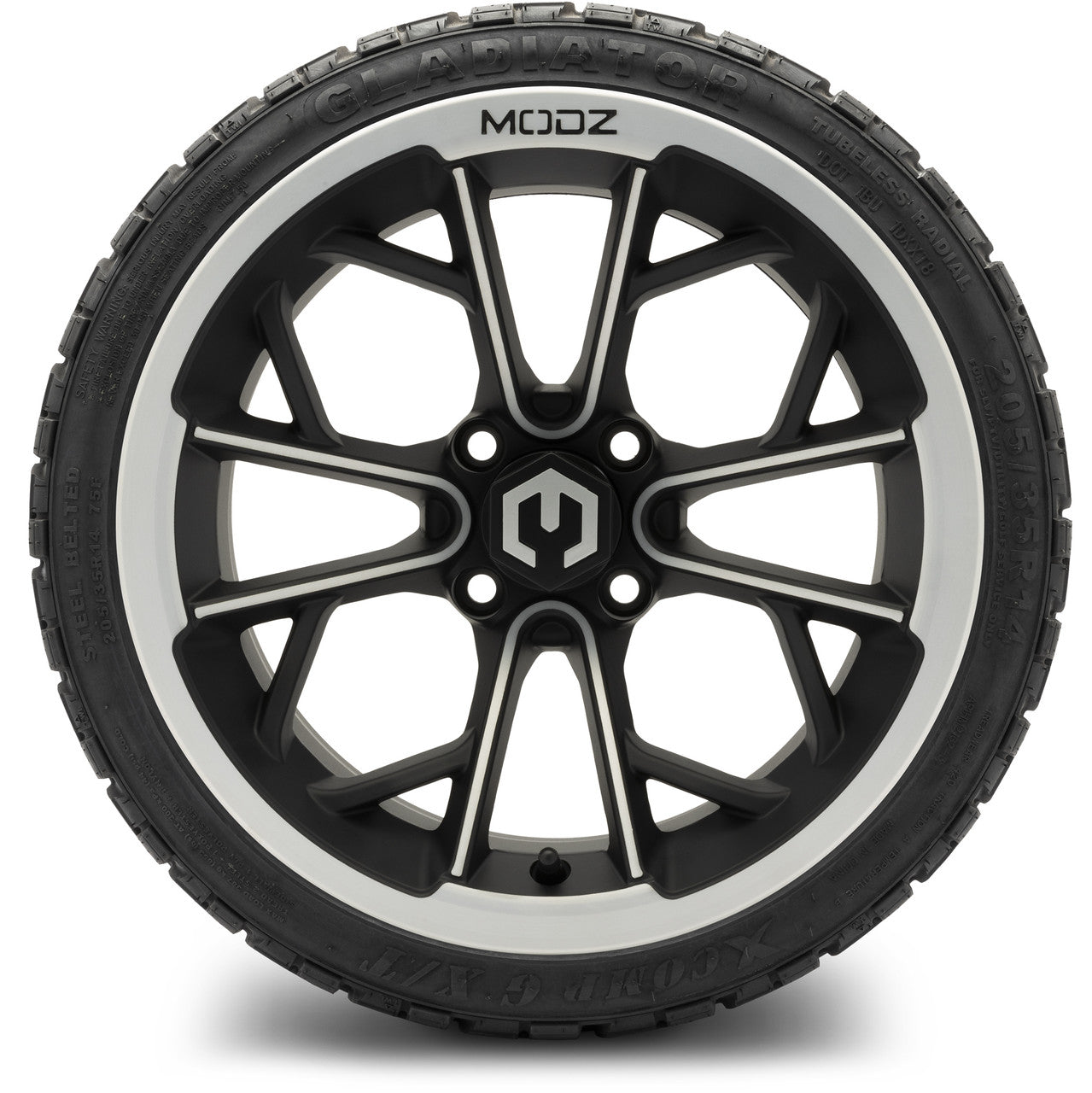 MODZ® 14" Havoc Machined Matte Black - LowPro Street Tire and Wheels Combo