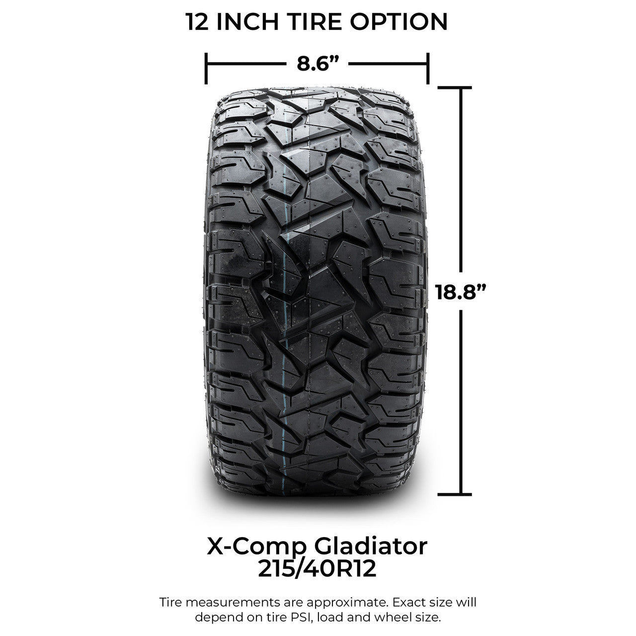 MODZ® 12" Vampire Machined Black - LowPro Tires and Wheels Combo