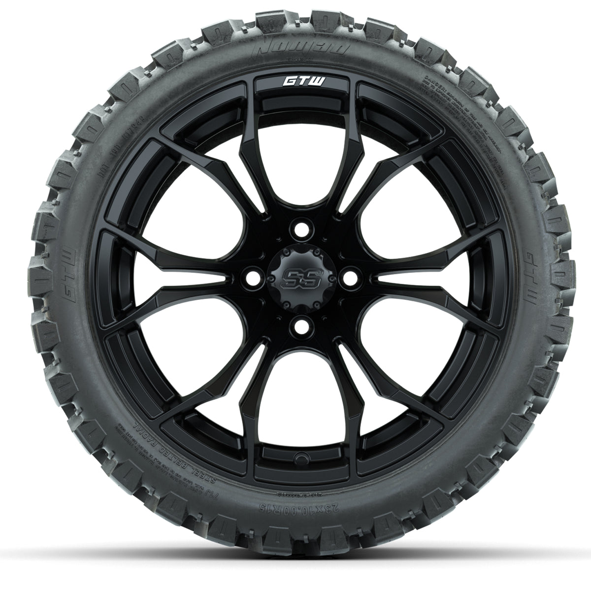15-Inch GTW Spyder Matte Black Wheels with GTW Nomad Off Road Tires (Set of 4)