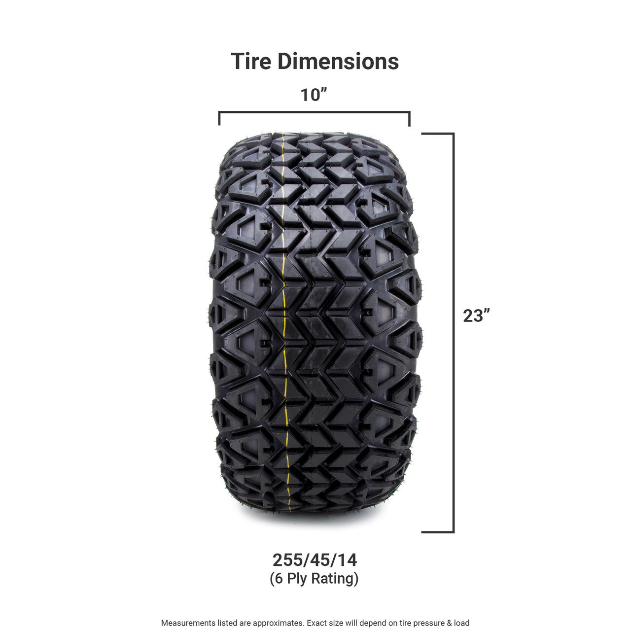 14" Tempest Red and Black Golf Cart Wheels, All Terrain Tires and a "6 Lift Kit Combo