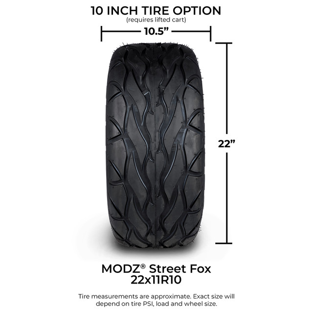 MODZ® Street Fox 22X11-10 Radial Golf Cart Tire