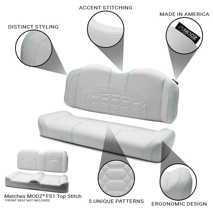 MODZ® RSC1 Top Stitch Rear Seat Cushion - White