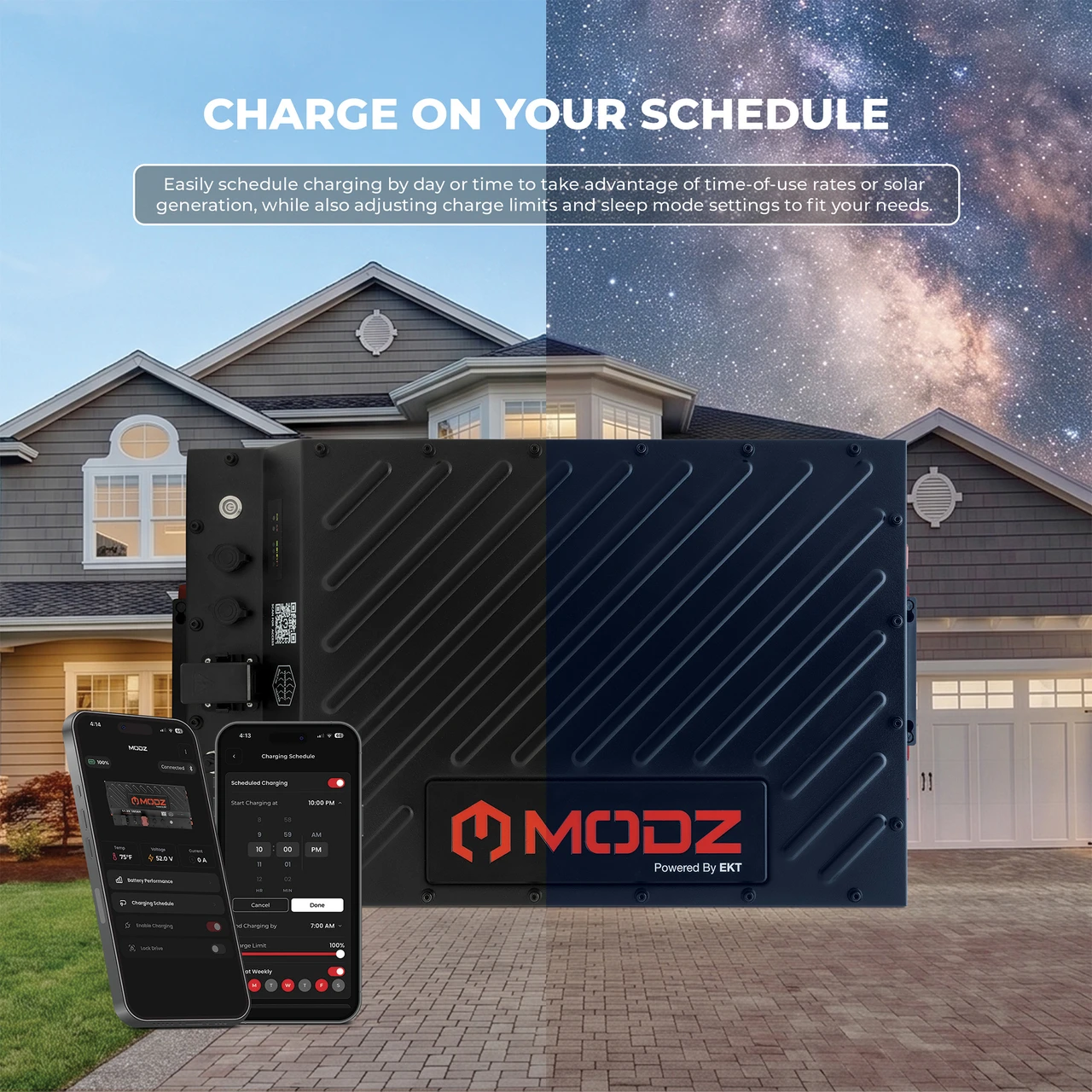 MODZ® Universal 48 Volt (51.2V) 175Ah Blade Lithium Golf Cart Battery Bundle with Built-In Heater
