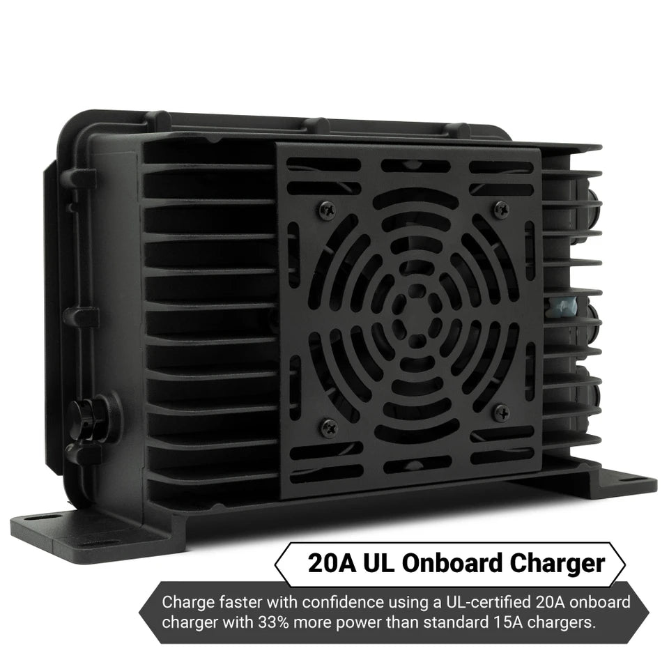 MODZ® Universal 48 Volt (51.2V) 105Ah Slim Lithium Golf Cart Battery Bundle with Built-In Heater