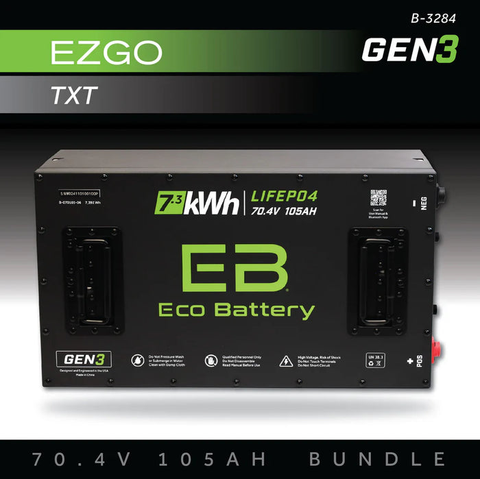 Eco Battery Lithium EZGO Freedom TXT 70V 105Ah Bundle