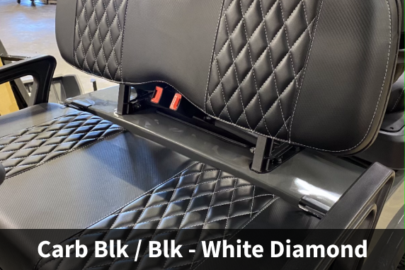 Carbon Black Diamond Stitch Seat Covers (Yamaha, EZGO, Club Car, ICON, Advanced EV, Evolution)
