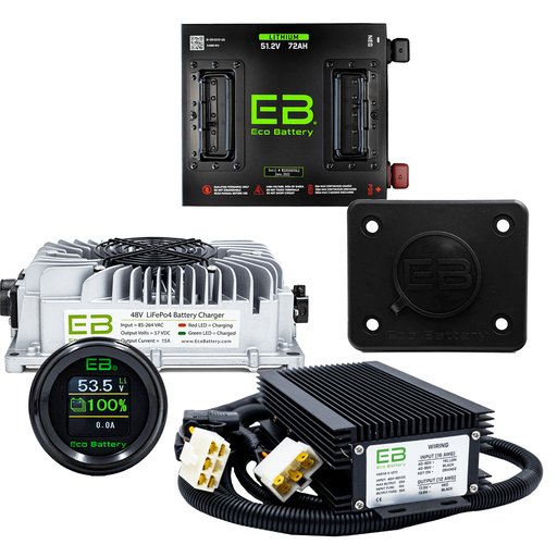 Eco Battery Lithium EZGO (RXV) 51V 72Ah Bundle