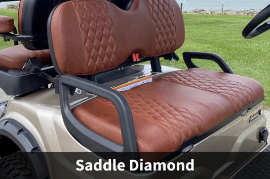 Saddle Brown Diamond Stitch Seat Covers (Yamaha, EZGO, Club Car, ICON, Advanced EV, Evolution)